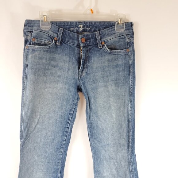 7 Jeans 7 For All Mankind Womens Blue Wash A Pocket Boot Cut Jeans Sz 27 - Picture 2 of 16